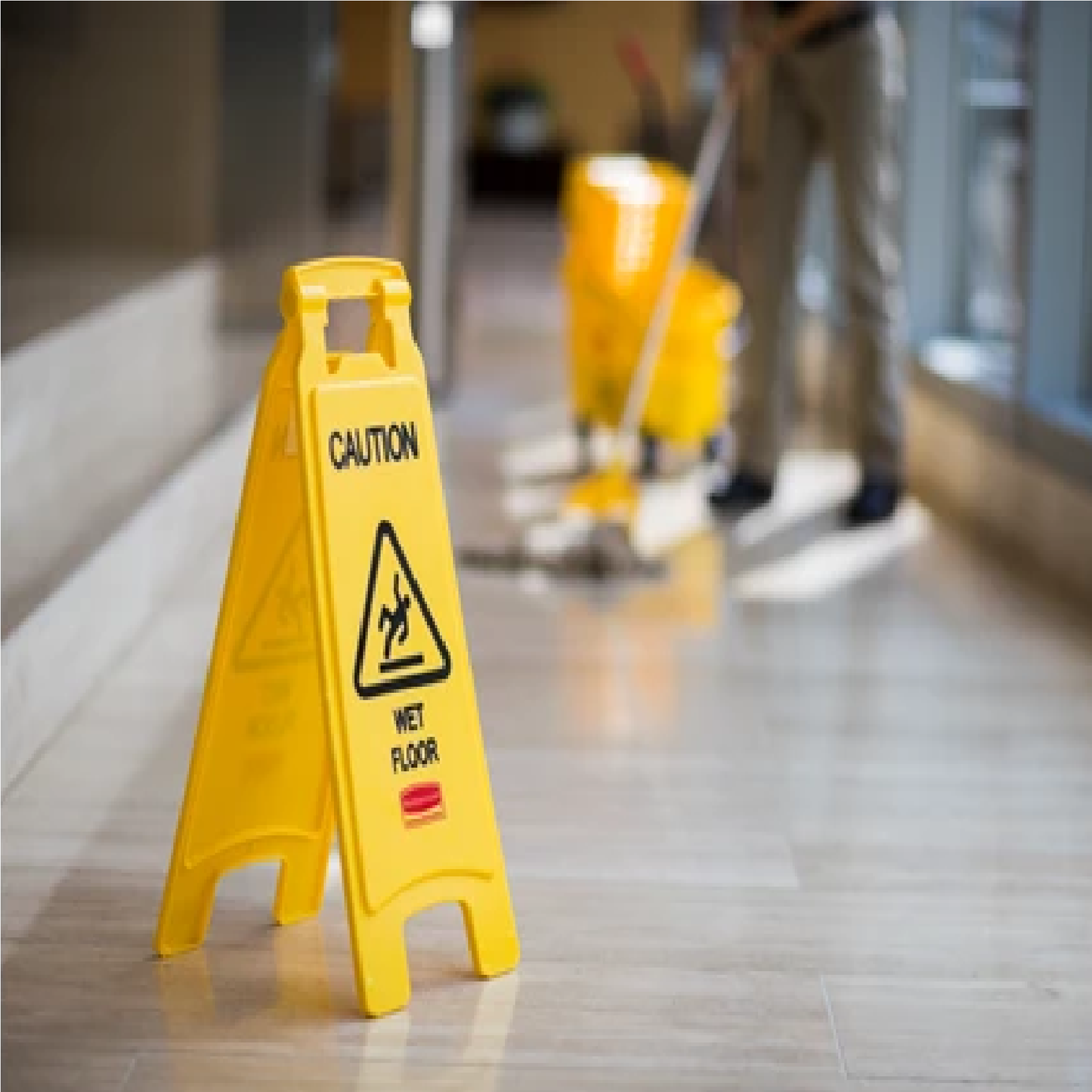 SEÑAL PARA PISO "CUIDADO PISO MOJADO", 2 CARAS, 26"