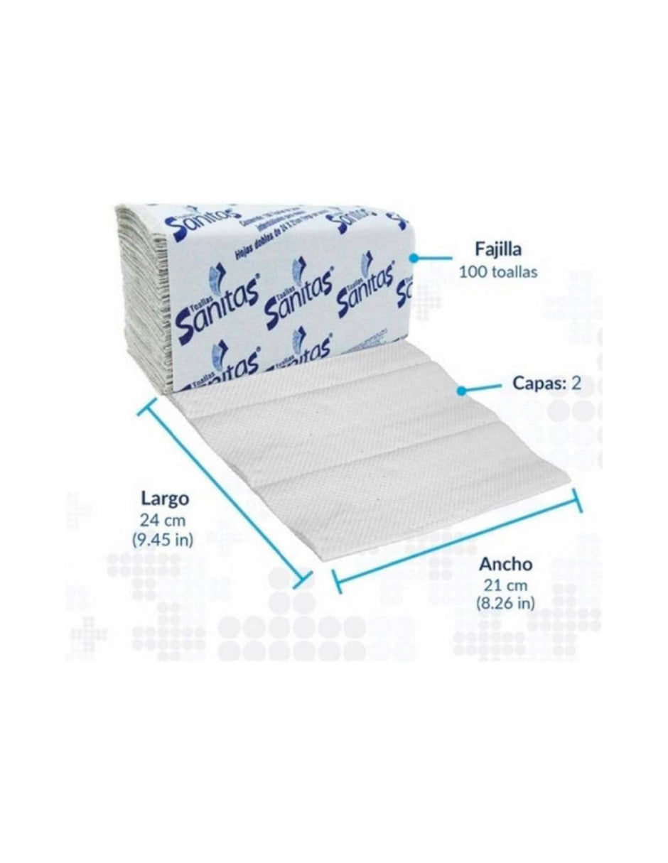 Toalla Interdoblada Sanitas 100 hjs 20 Paq