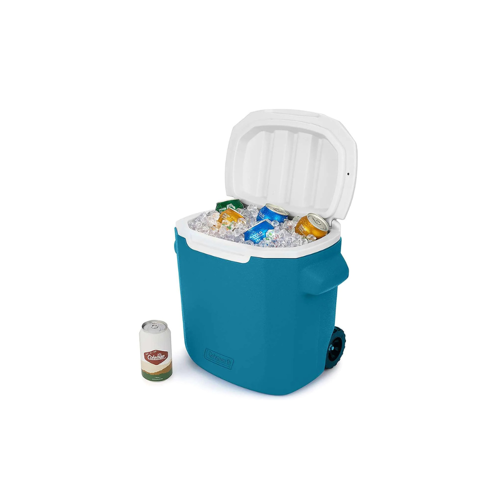 Hielera 6220 Coleman con asa y llantas, azul, 28 Qt