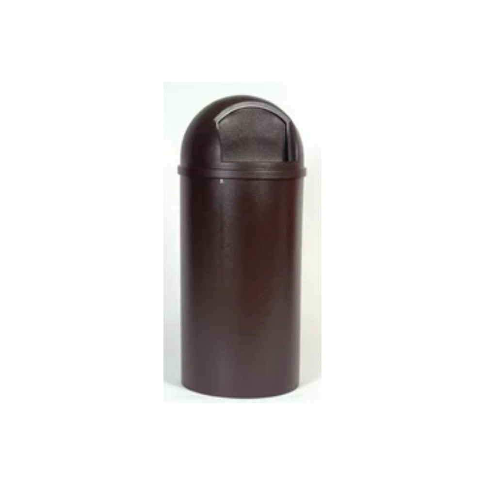 Contenedor clásico Marshal Rubbermaid 25 gal. café