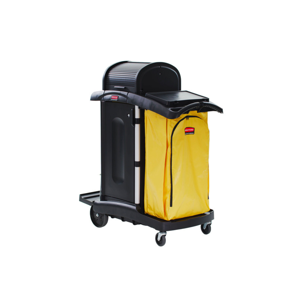 Carro de limpieza de alta seguridad Rubbermaid negro