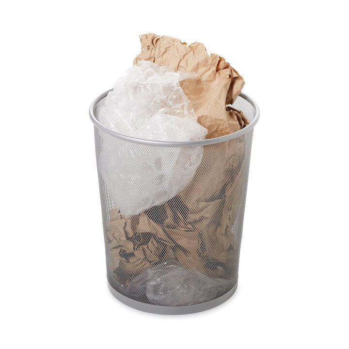 CESTO ABIERTO DE BASURA CONCEPT COLLECTION PLATA, 5 GAL