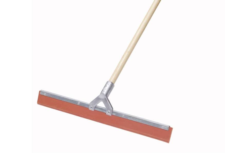 Jalador para pisos de 50 cms. hule rojo bastón madera