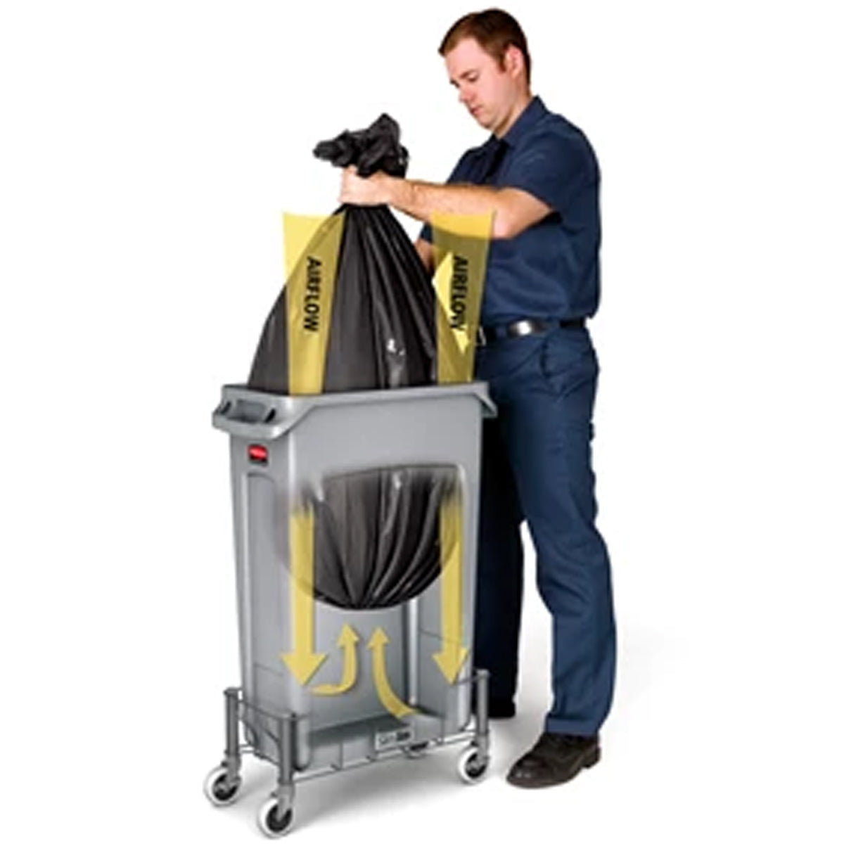 Contenedor Slim Jim Ventilado 23 gal Negro