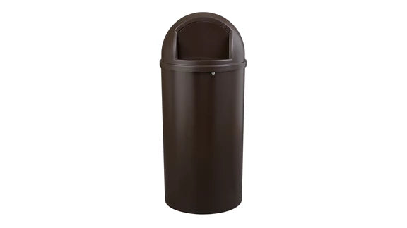 Contenedor clásico Marshal Rubbermaid 25 gal. café