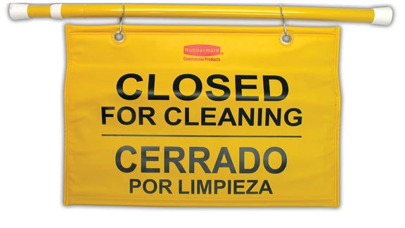 SEÑAL VISIBLE PARA COLGAR "CERRADO POR LIMPIEZA" MULTILINGUAL