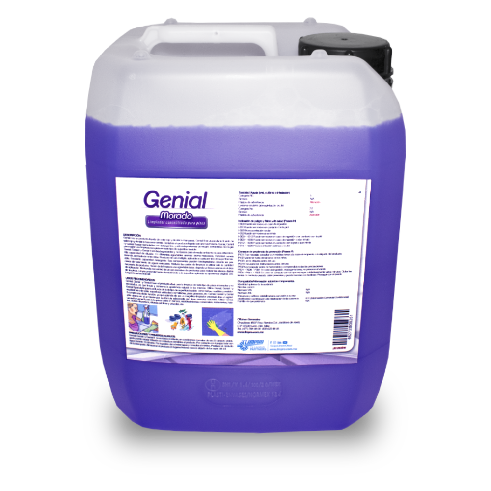 Genial Morado Limpiador de pisos Limpro de 5 Litros
