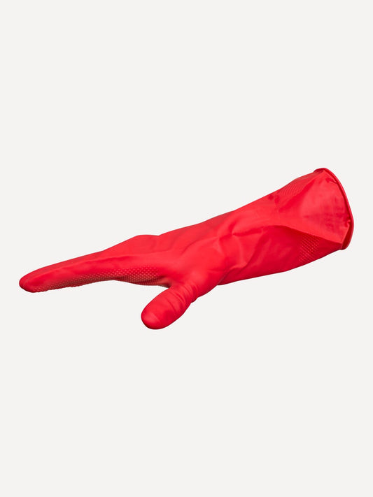 Guante P/ Limpieza Oval Uso Doméstico, Grabado Latex, Rojo Ch/M/G/EG 1 PAR
