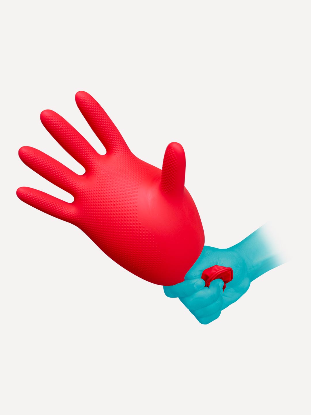 Guante P/ Limpieza Oval Uso Doméstico, Grabado Latex, Rojo Ch/M/G/EG