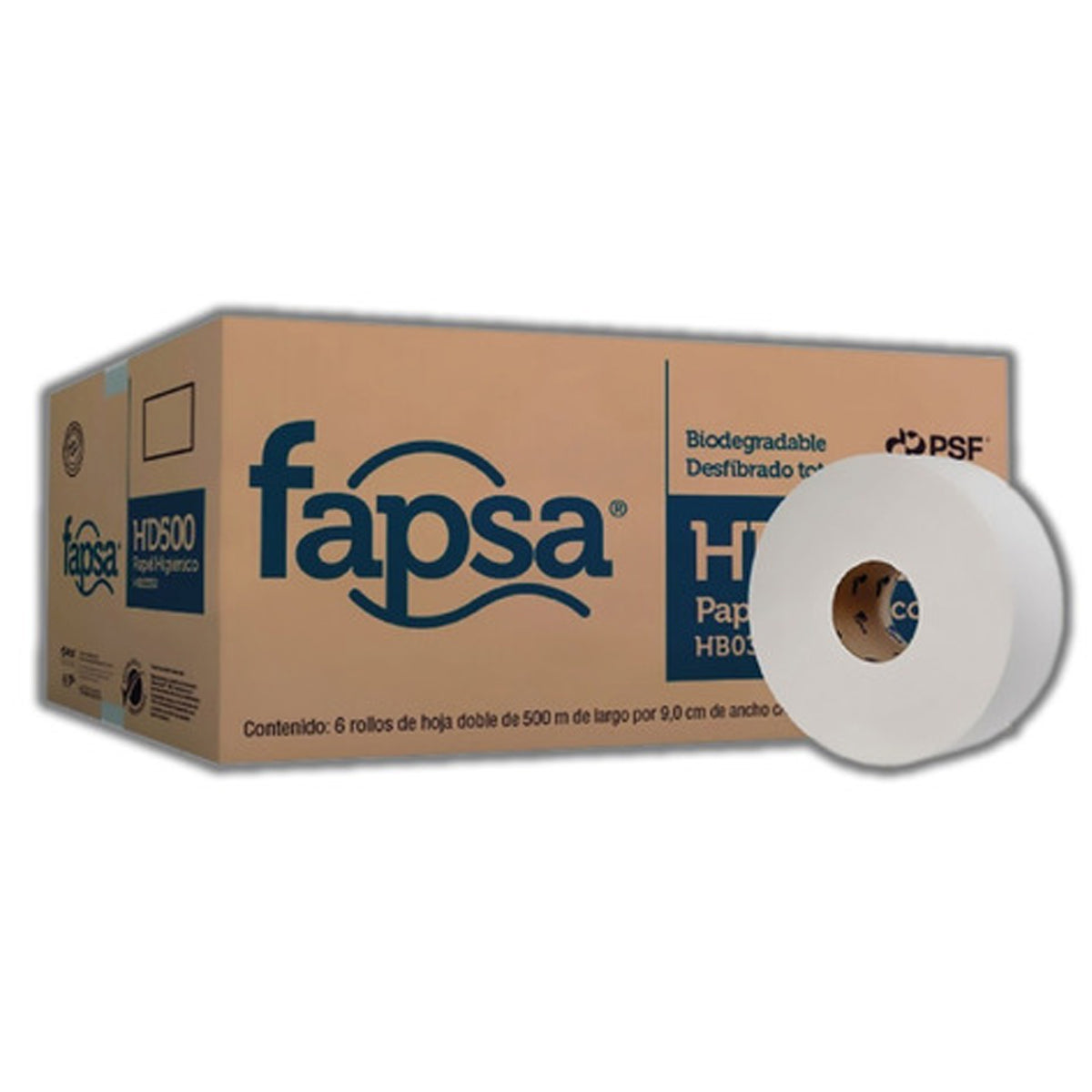 Papel Higiénico FAPSA HD500 c/6 en Bobina