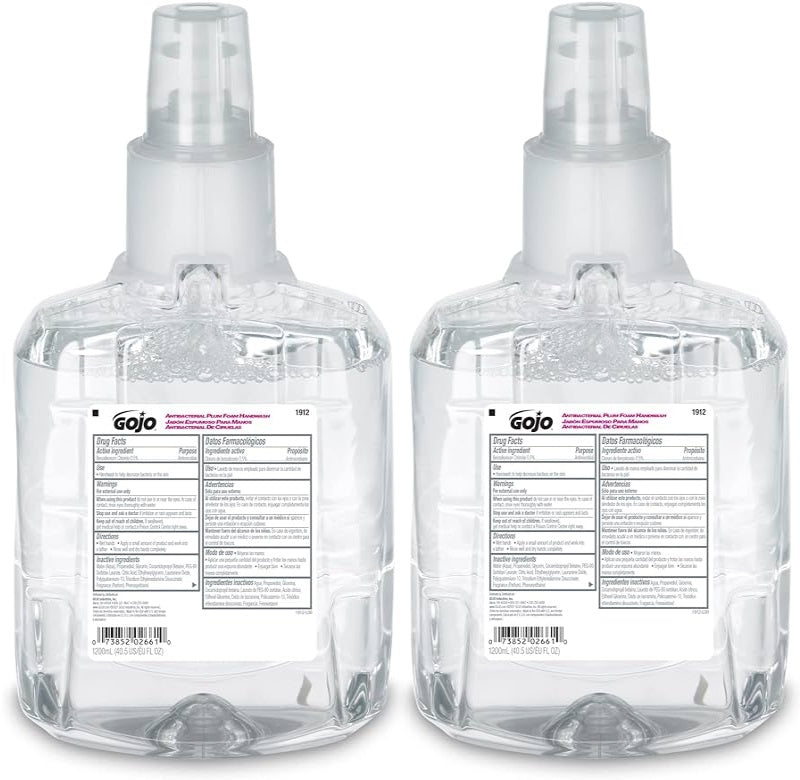 Caja Jabón Antibacterial E2 Gojo Con Pcmx, 2 Pzs, 2L c/u