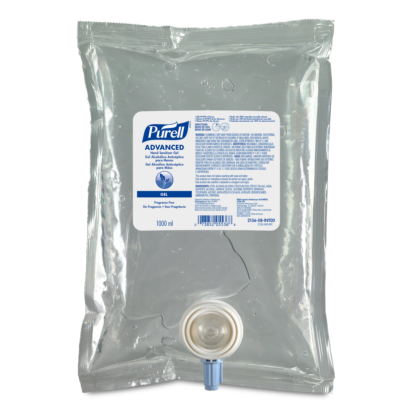Caja Gel Antibacterial Purell Advanced NXT, 8 Pzs, 1 Litro