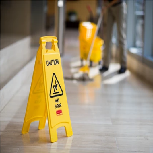 SEÑAL PARA PISO "CUIDADO PISO MOJADO", 2 CARAS, 26"