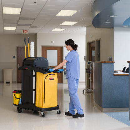 Carro de limpieza de alta seguridad Rubbermaid negro