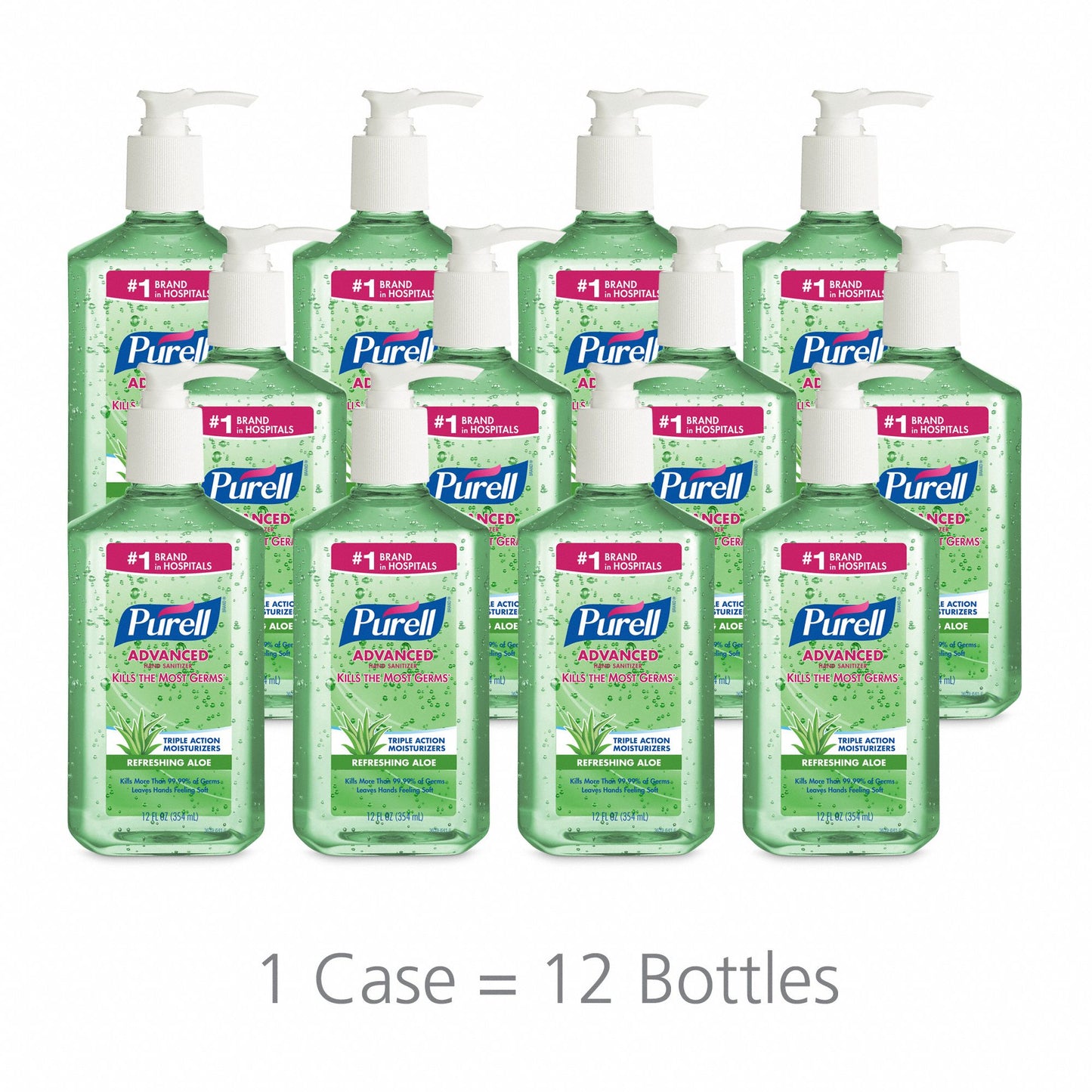 Caja Gel Sanitizante Para Manos Aloe Purell 12 Pz/ 12 Oz