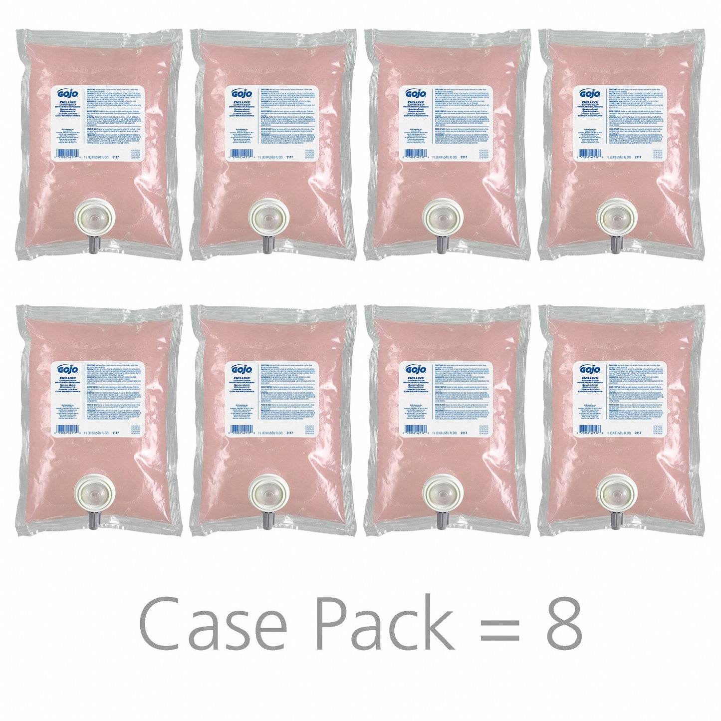 Caja Jabón Líquido Loción C/humectantes Gojo Deluxe 8 Pz/ 1L
