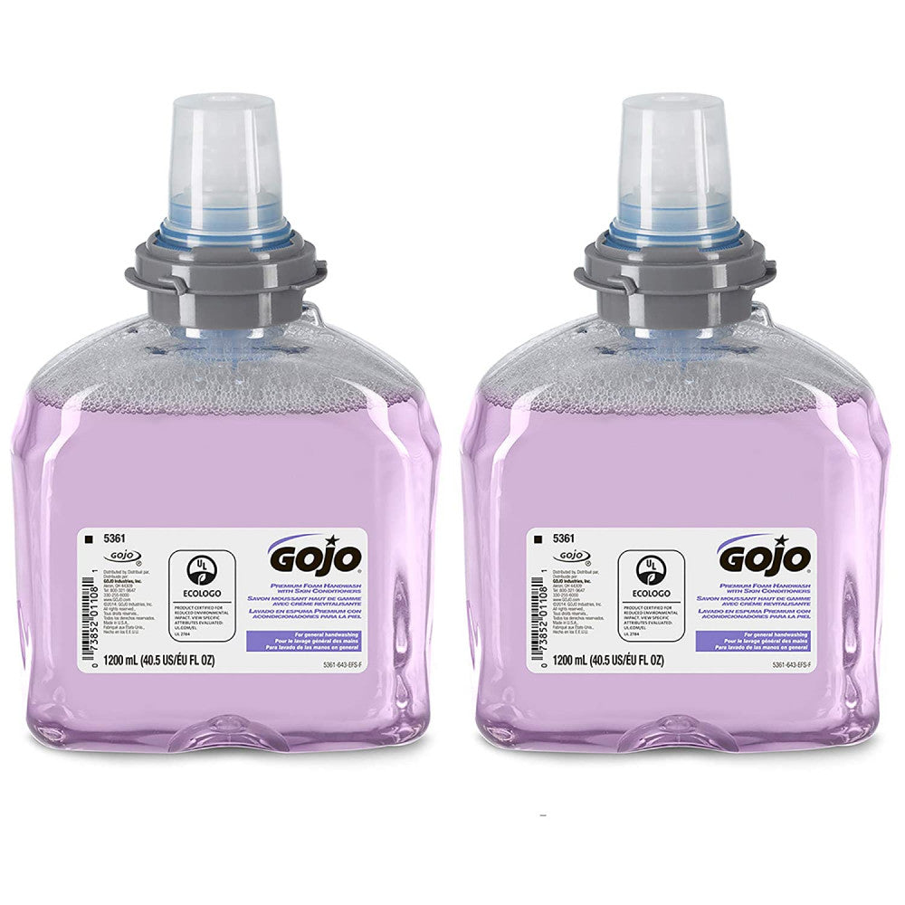 Caja Jabón Premium En Espuma Gojo Tfx P/ Manos, 2 Pzs, 1.2 L