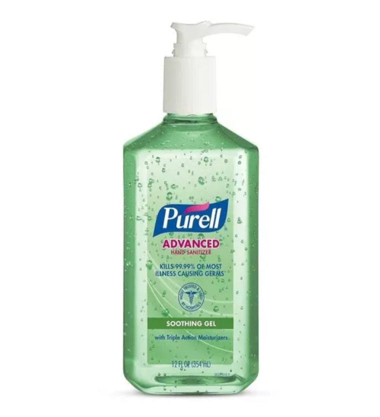 Caja Gel Sanitizante Para Manos Aloe Purell 12 Pz/ 12 Oz