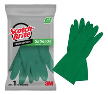 Guante de Limpieza Satinado 3M Scotch-Brite Profesional, Verde, Mediano 1 Par