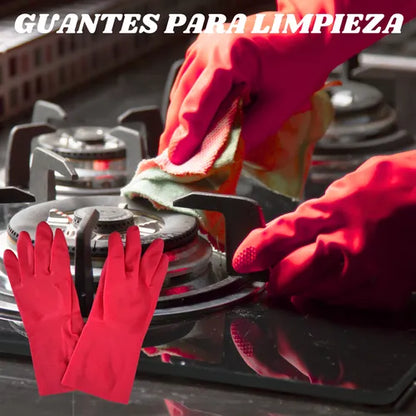 Guante de Limpieza Satinado 3M Scotch-Brite Profesional, Rojo, Mediano 1 Par