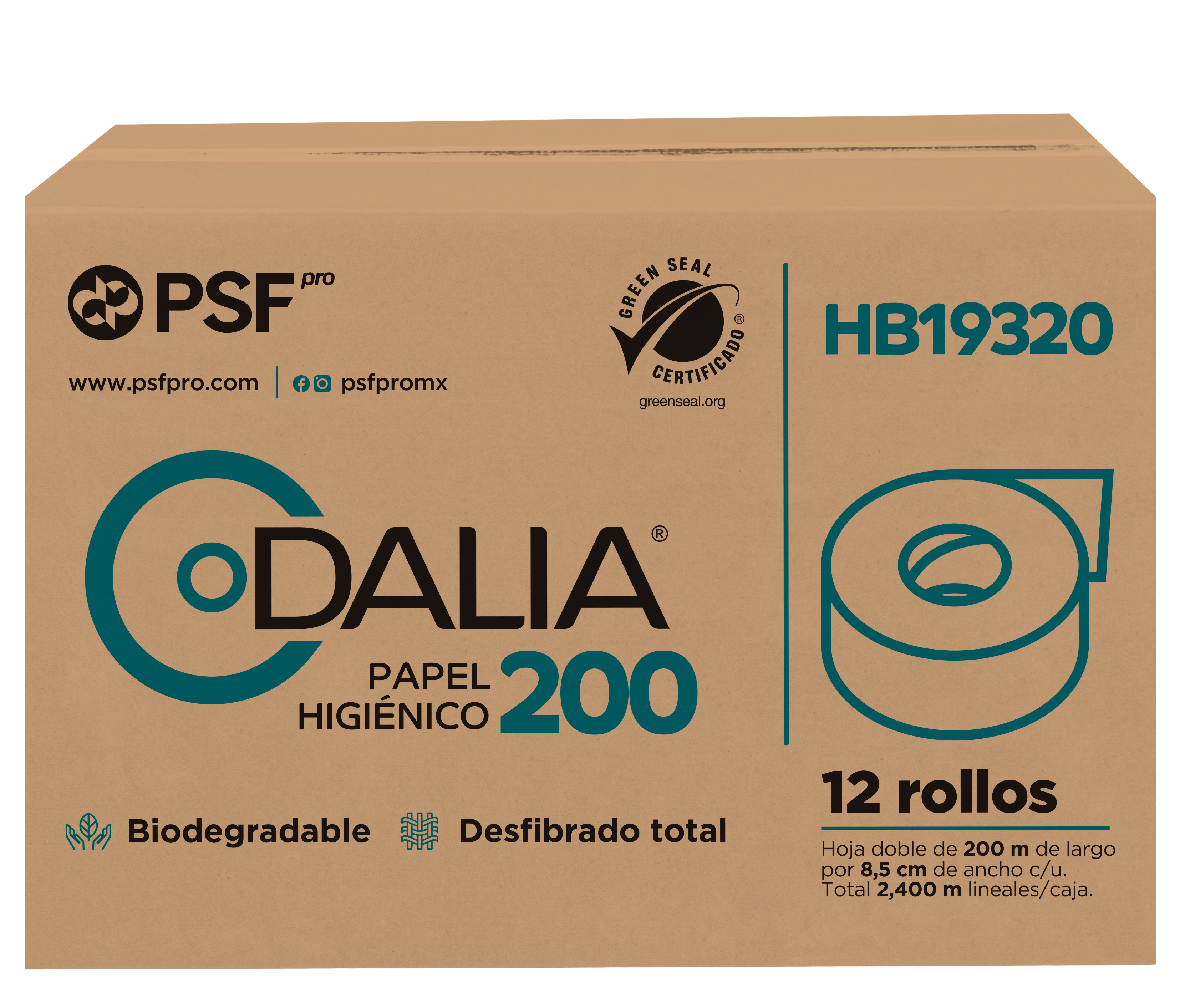 Higiénico Jumbo Dalia Caja C/12 Rollos 200 MTS HD