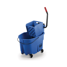 Cubeta Exprimidora Rubbermaid Wave Brake de Prensa Lateral Capacidad 8.7 gal Color Azul