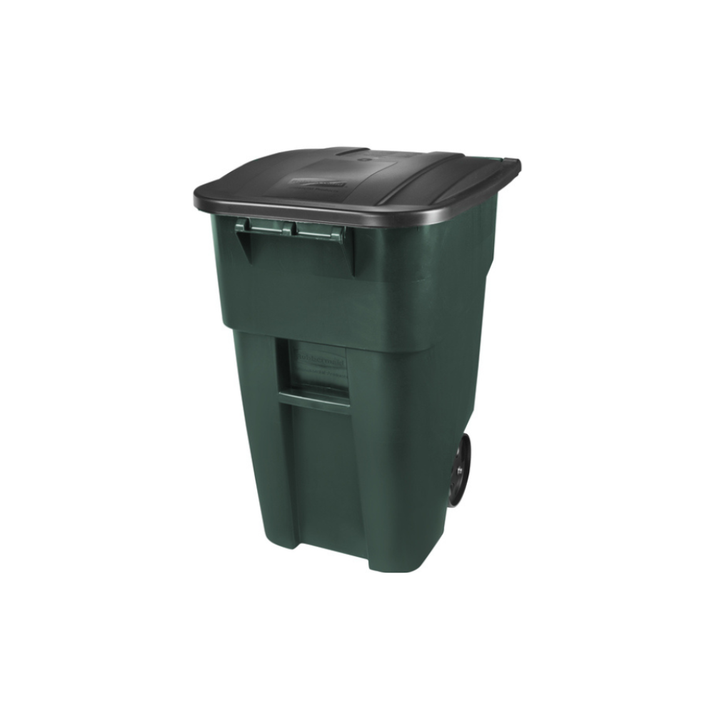 Contenedor con tapa Brute Rollout Rubbermaid verde, 189.3 lt