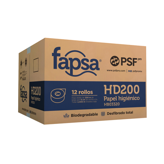 Papel Higiénico Fapsa HD200 C/12 Rollos de 200 MTS HD