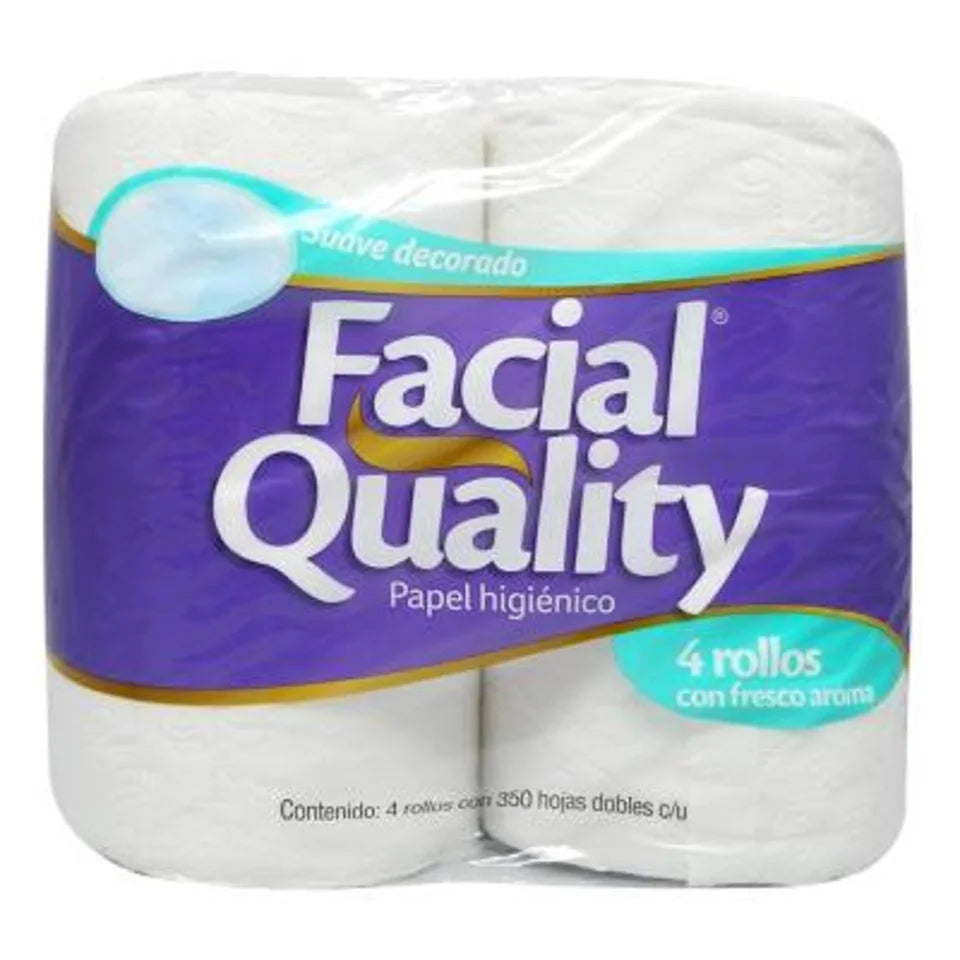 Papel Higiénico Facial Quality® 4 Rollos, Con Aroma, 350hd