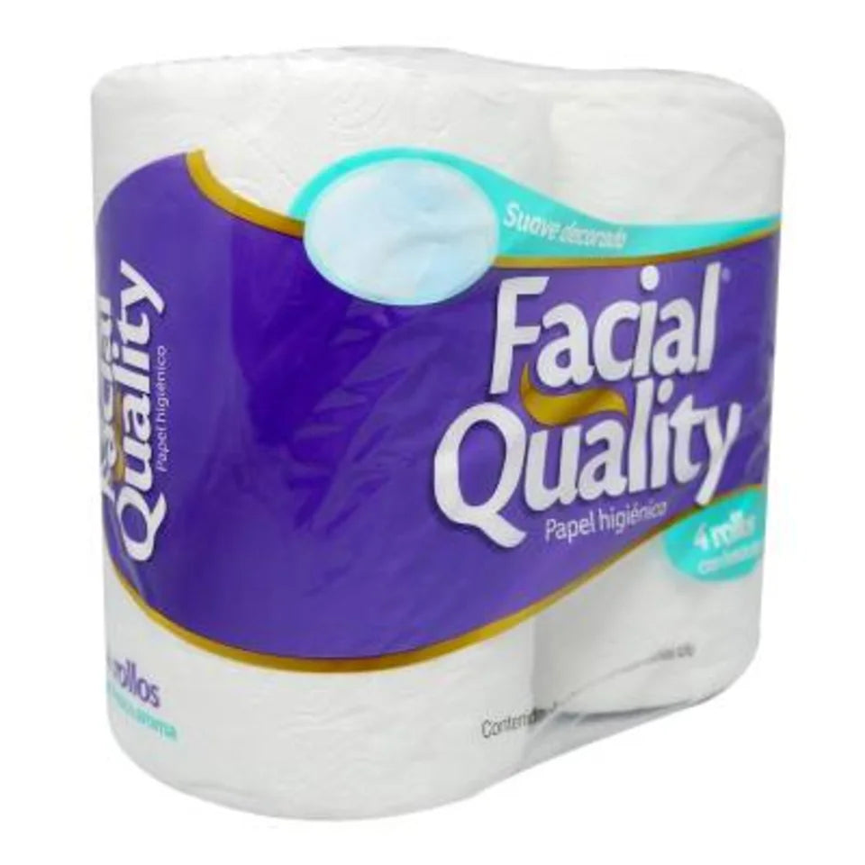 Papel Higiénico Facial Quality® 4 Rollos, Con Aroma, 350hd