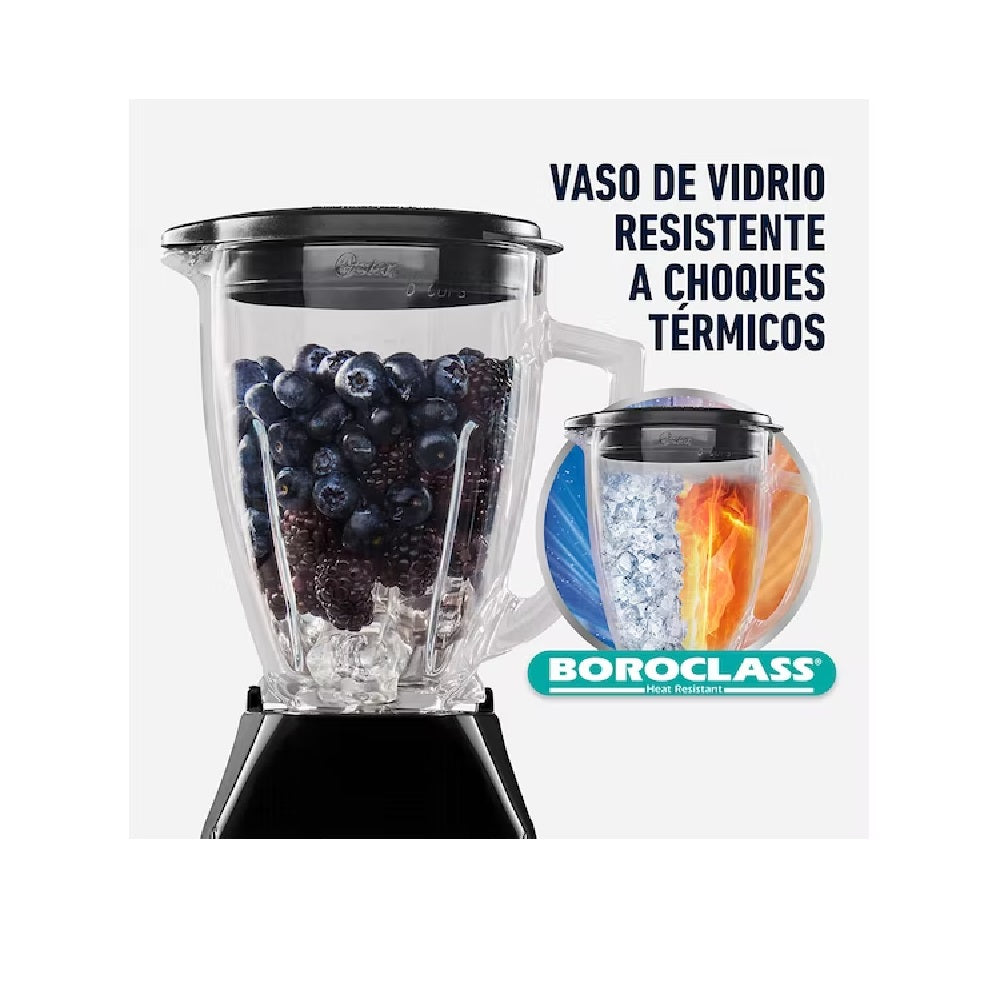 Licuadora 2 velocidades Oster 550W, vaso de vidrio