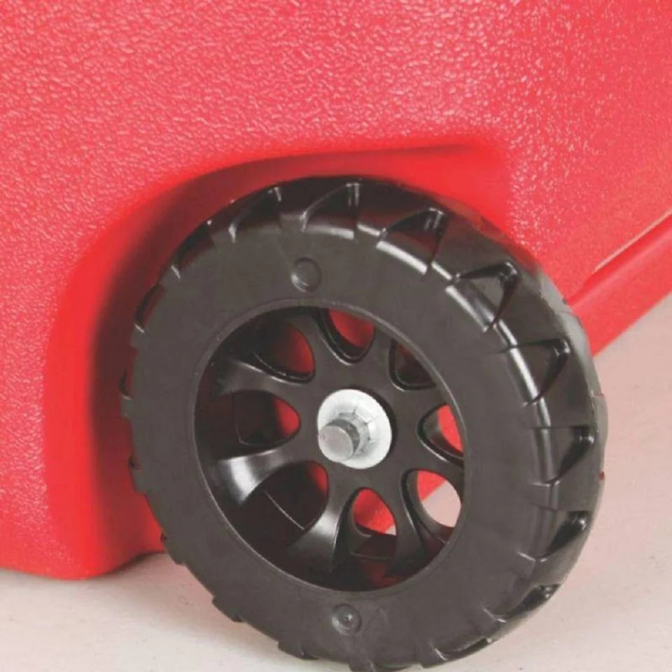Hielera con ruedas Coleman® 28qt, Rojo, c/ manija telescópica
