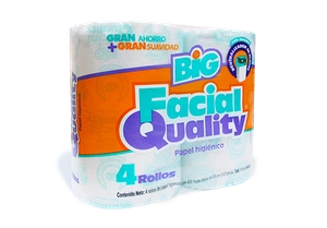 Papel Higiénico Big Facial Quality 4 Rollos, 600 H