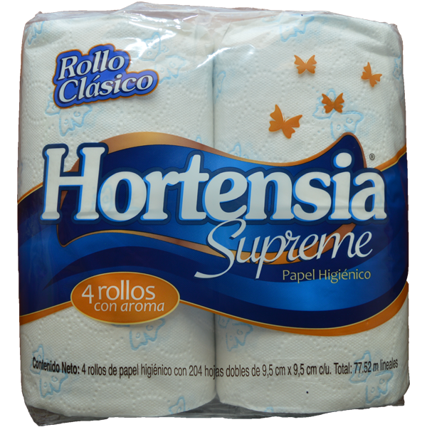 Papel Higiénico Hortensia® 4 Rollos Con Aroma