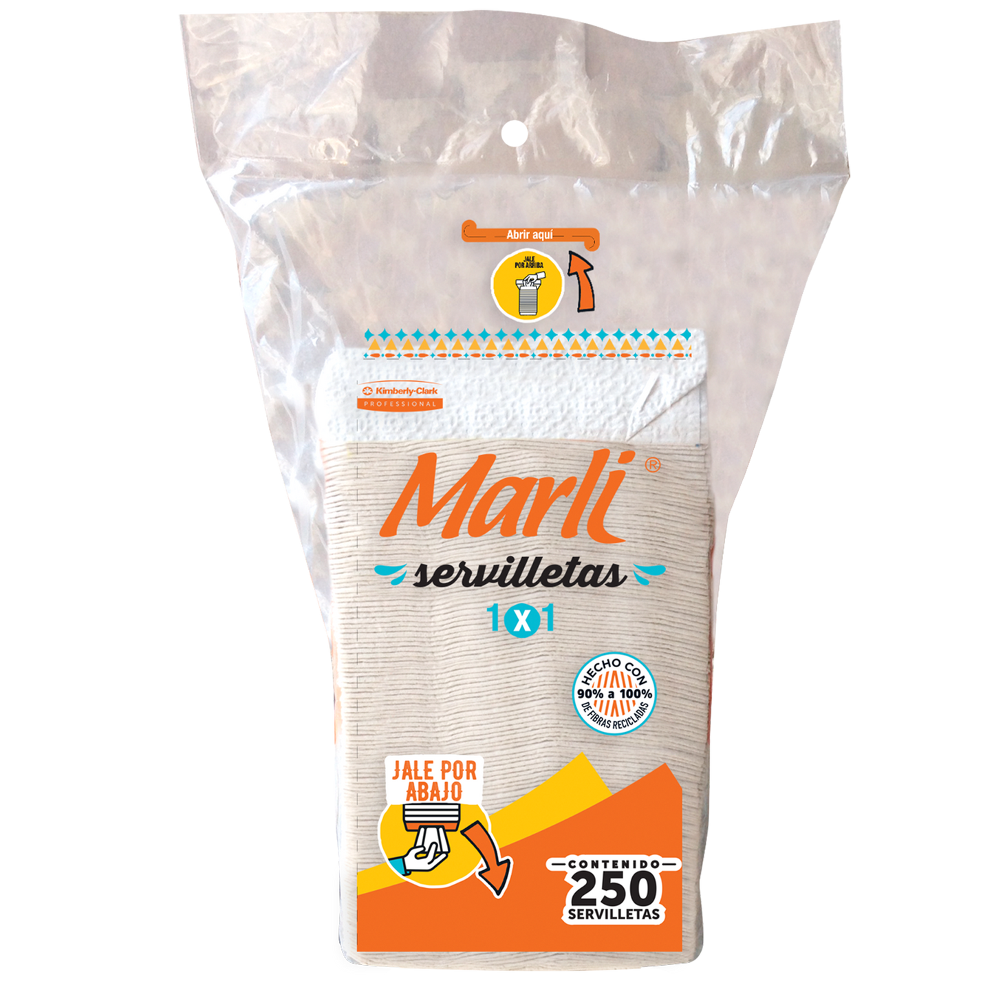 Servilleta Marli C Blanca 250 hjs Caja con 24 Paq