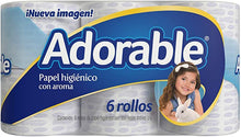 Papel Higiénico Tradicional Adorable Pack 6 Rollos, 550 H
