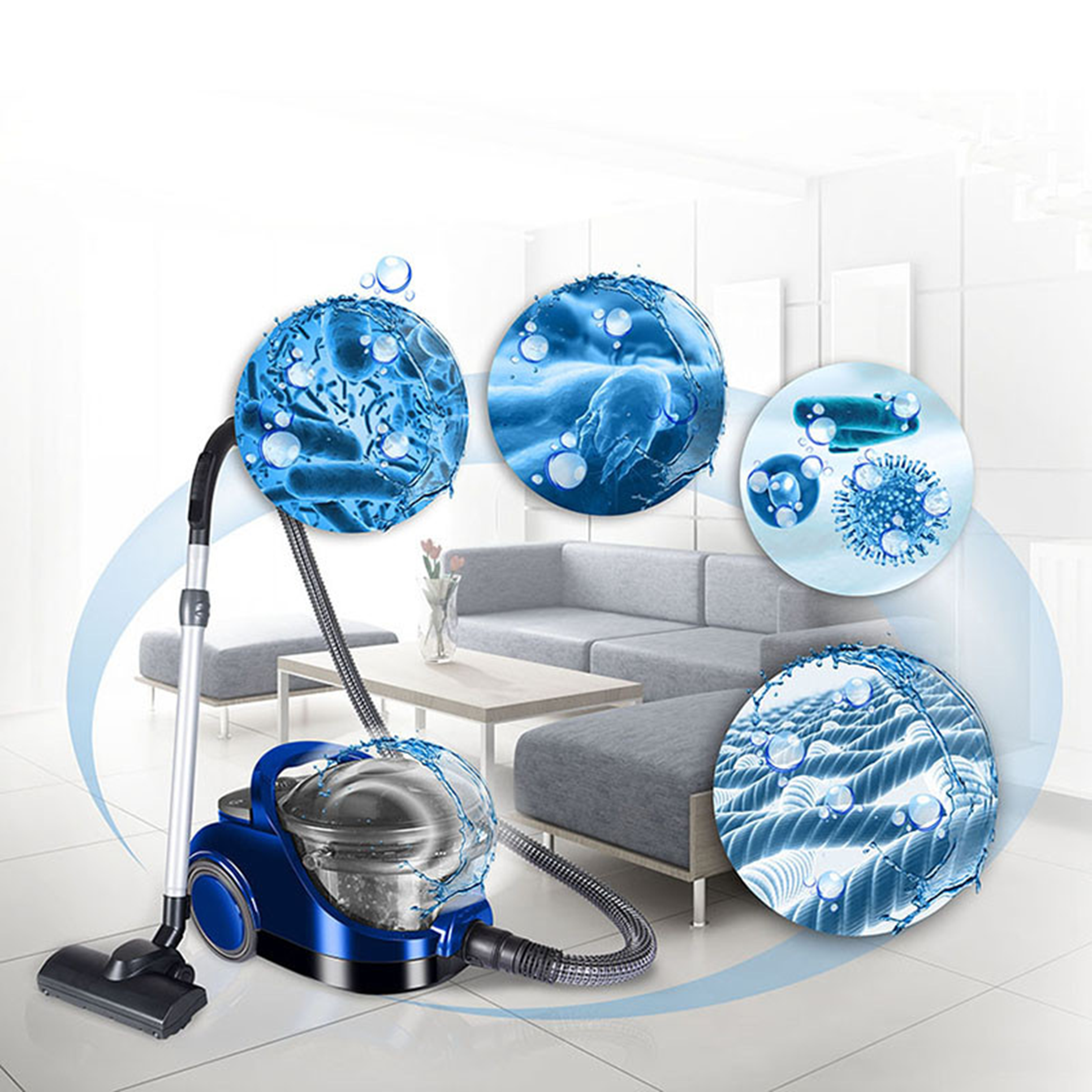 Aspiradora Acquapur Con Filtro De Agua Koblenz® Azul / Gris