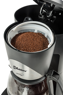 Cafetera Programable Koblenz® 12 Tazas, Filtro Lavable Negro