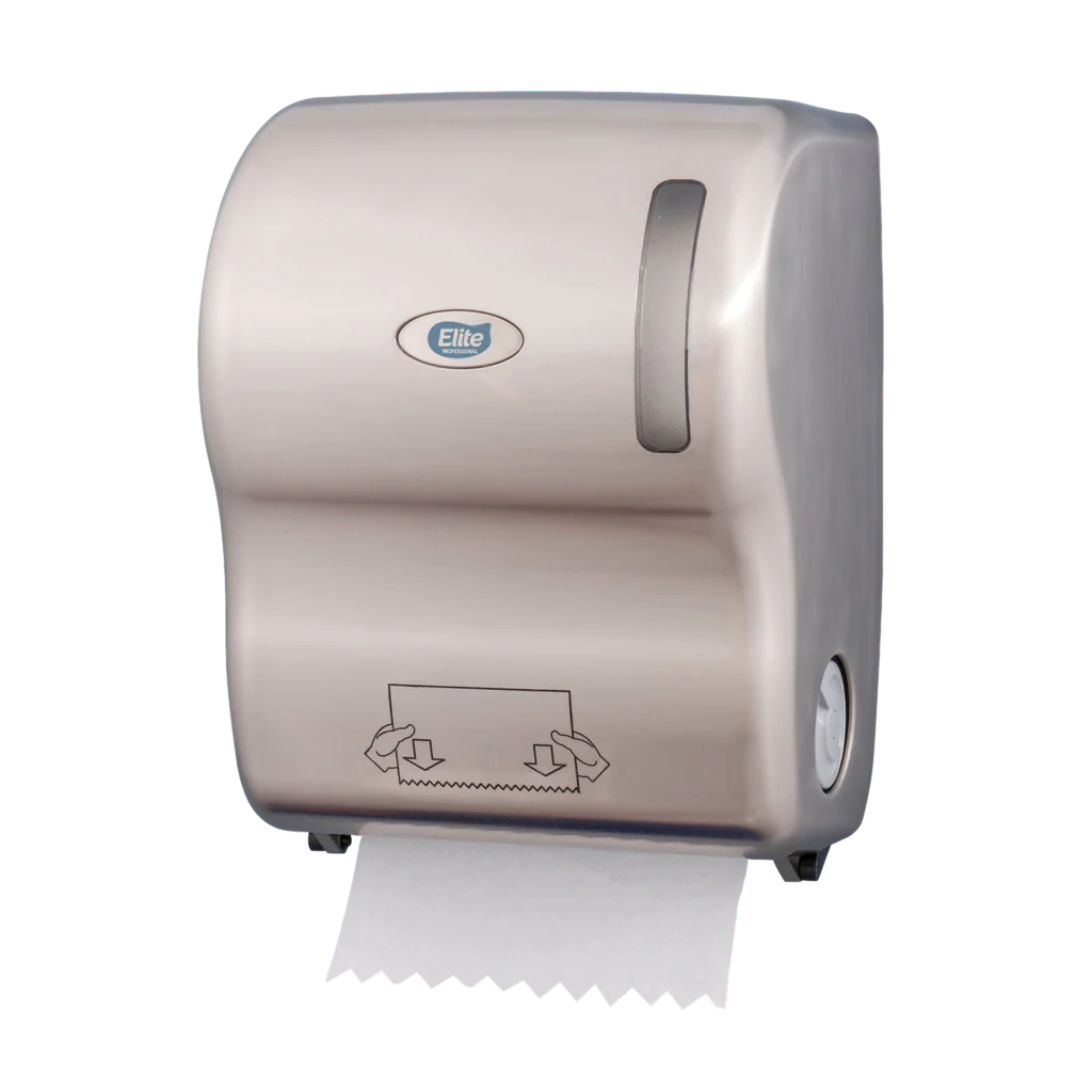 Disp. toalla rollo autocut grande niquel