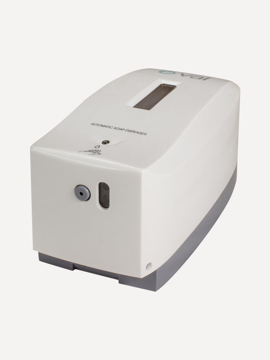 Jabonera Automática Dispensadora Oval 500ml, Blanco C/ Gris