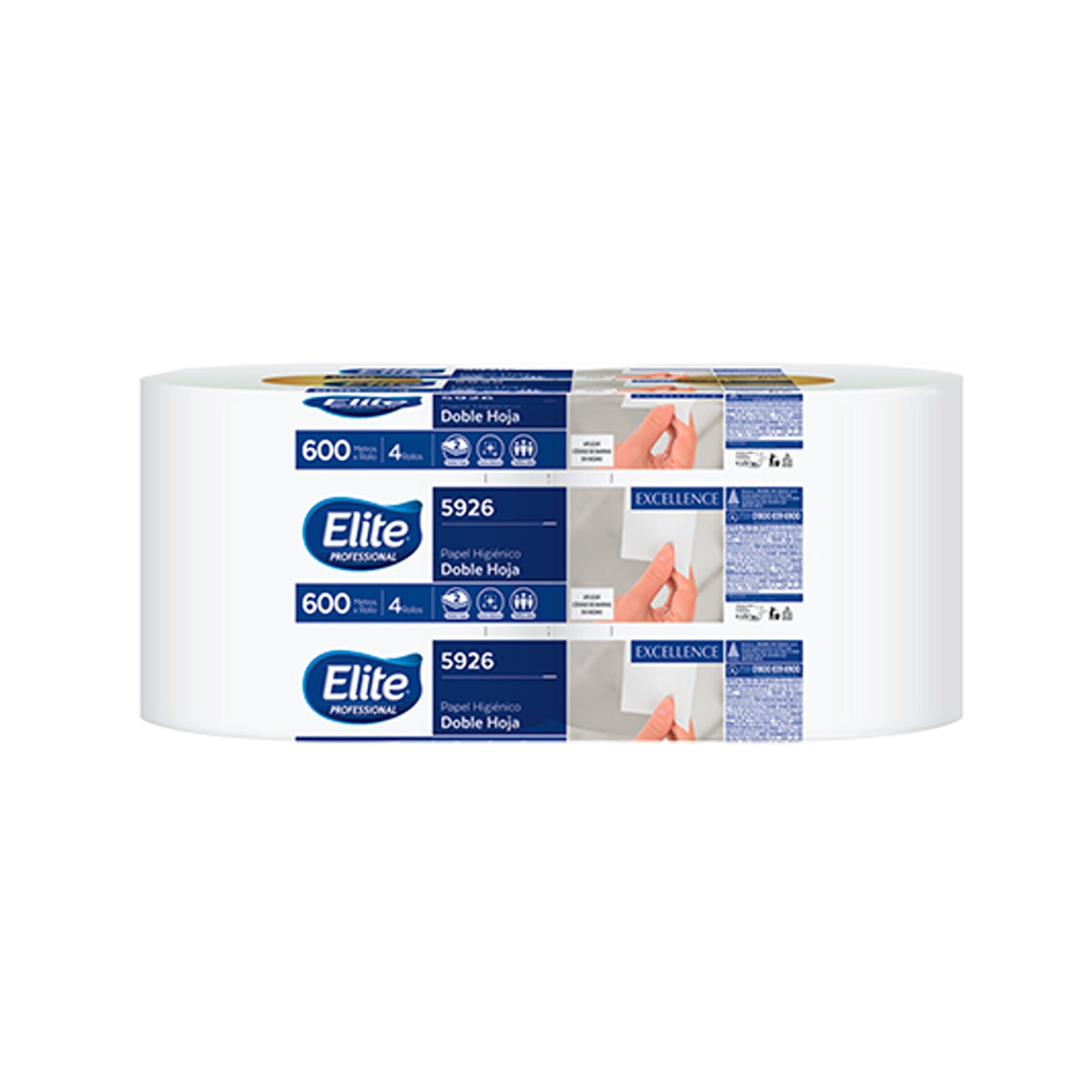 Papel Higiénico Elite® Premium Bobina Jumbo H/D 600 Mts. p/4 rollos 9.5 cms.