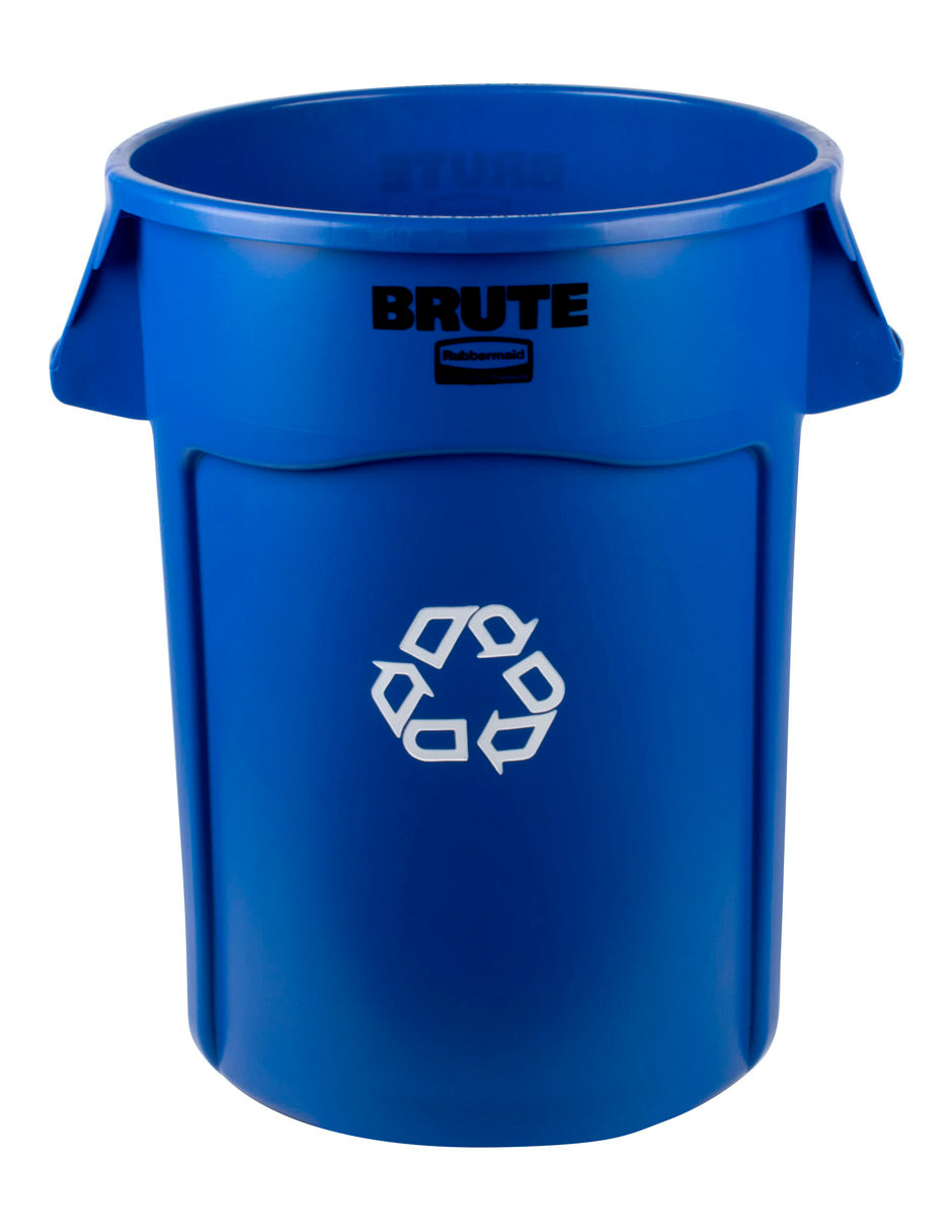 Contenedor de reciclaje cuadrado Rubbermaid® - 23 galones, azul