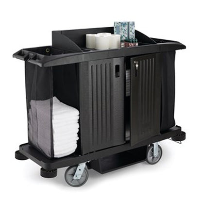 CARRO PARA AMA DE LLAVES EXECUTIVE CON PUERTAS TRADICIONAL NEGRO