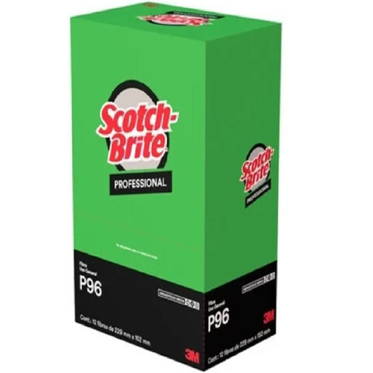 3M Fibra Scotch Brite Verde P96 22.9 x 15.2 cm 12pz