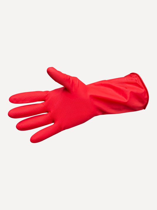 Guante P/ Limpieza Oval Uso Doméstico, Grabado Latex, Rojo Ch/M/G/EG 1 PAR