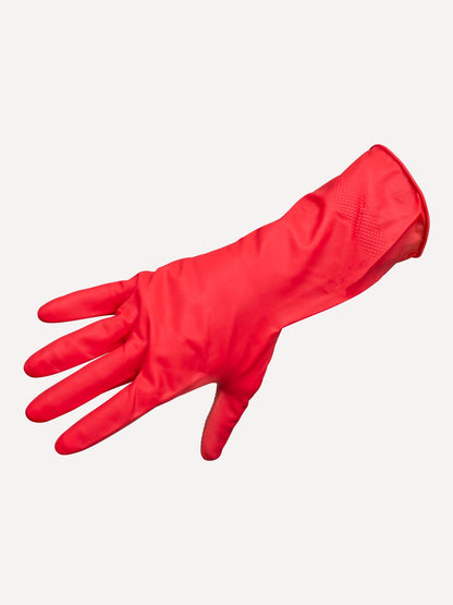 Guante P/ Limpieza Oval Uso Doméstico, Grabado Latex, Rojo Ch/M/G/EG