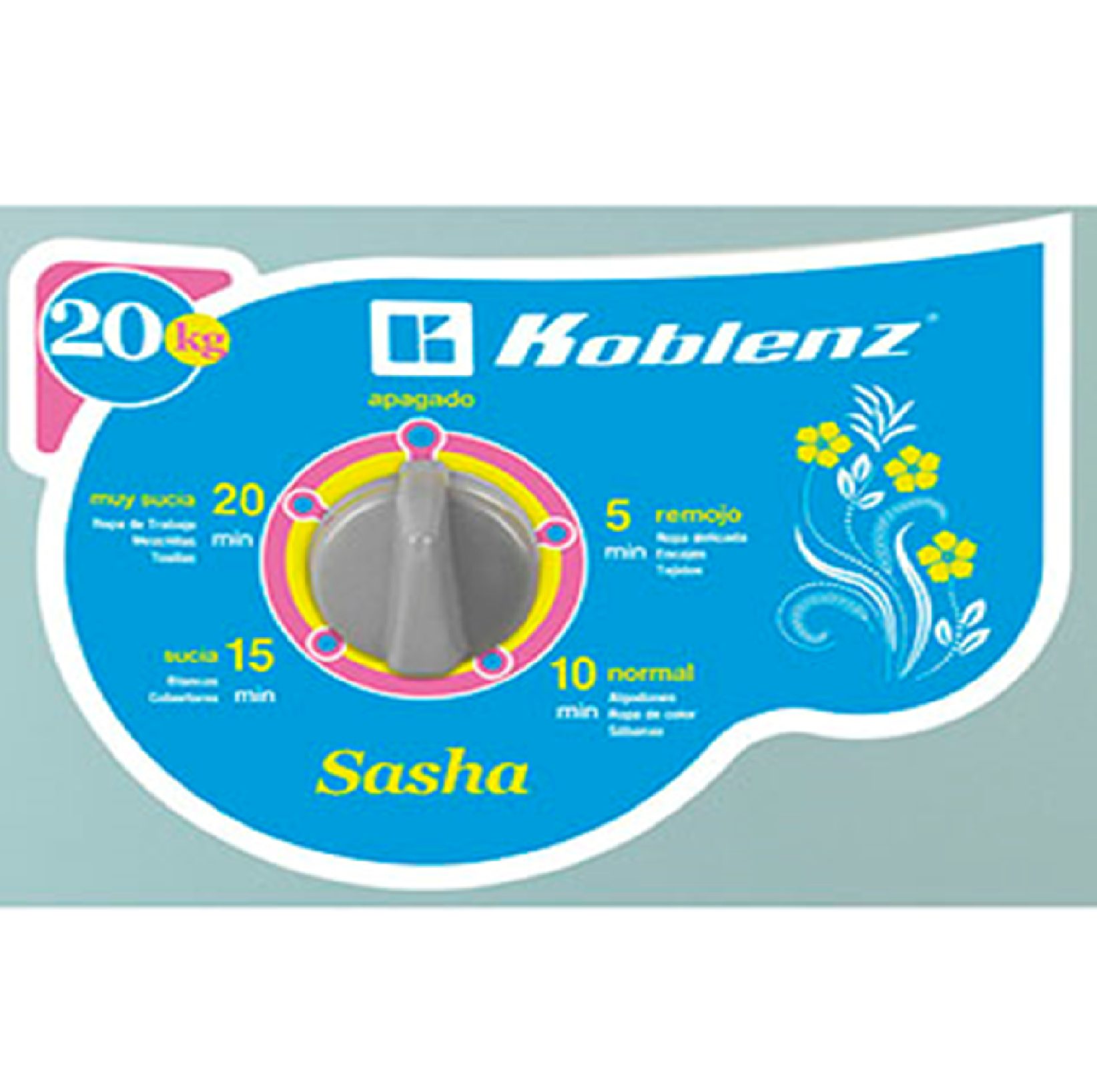 Lavadora Redonda Sasha Lrk-2000 Koblenz®, 20.0 Kg, De Polea