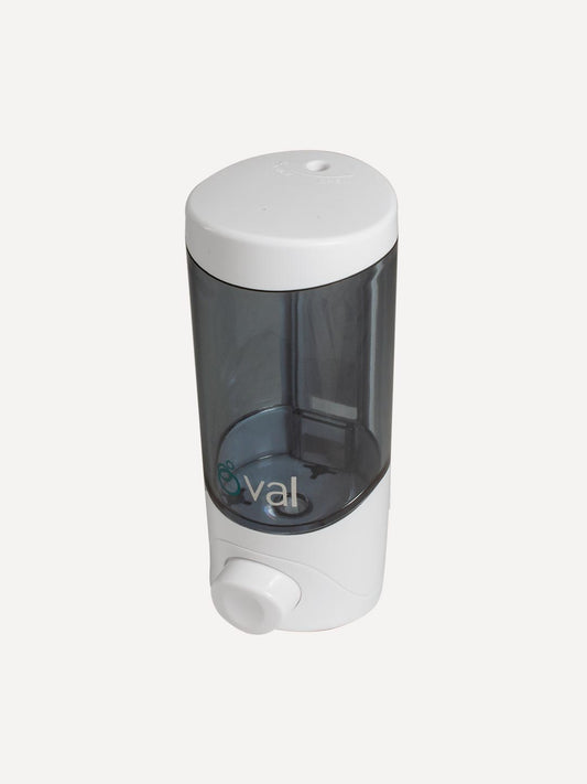 Jabonera Manual Dispensadora Oval 500ml, Humo C/ Blanco