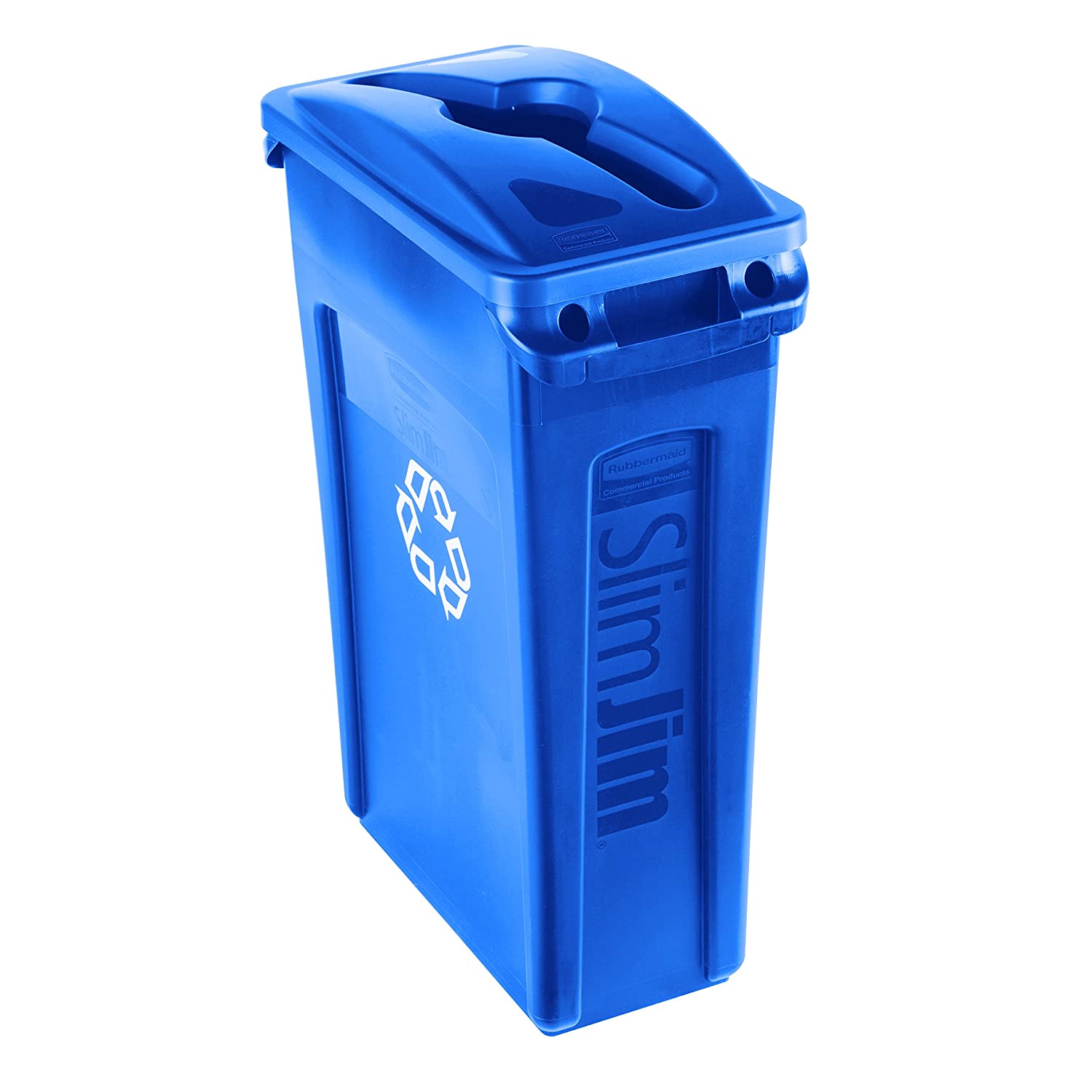 Tapa cerrada Slim Jim para estacion de reciclaje c azul